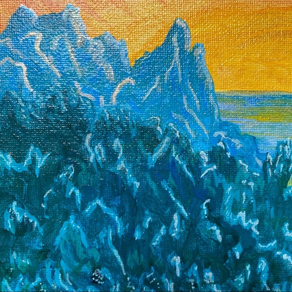 Canvas Art Paint Sunrise sun ocean rocks Wall arts - Picture 6 of 12